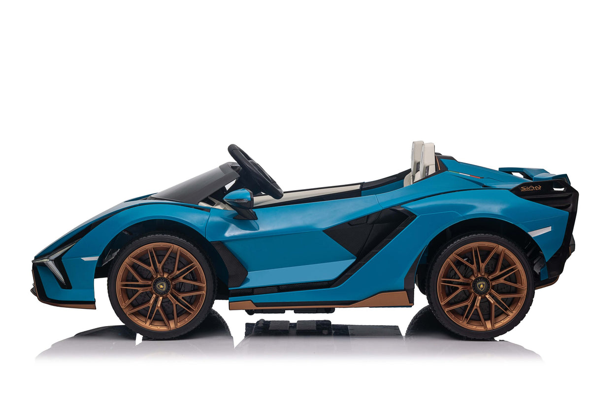Boys Blue Lamborghini Sian Electric Ride On Car
