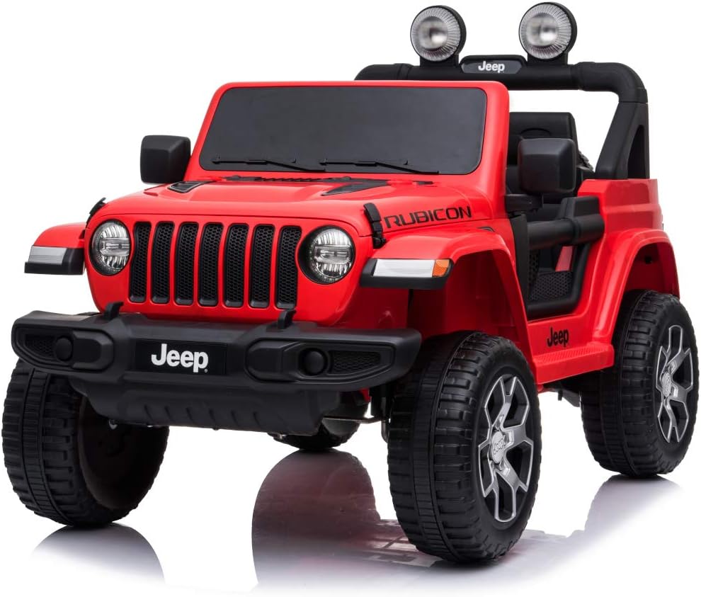 Kids ride-on Jeep Wrangler Rubicon 12v with Leather Seats and Eva Wheels