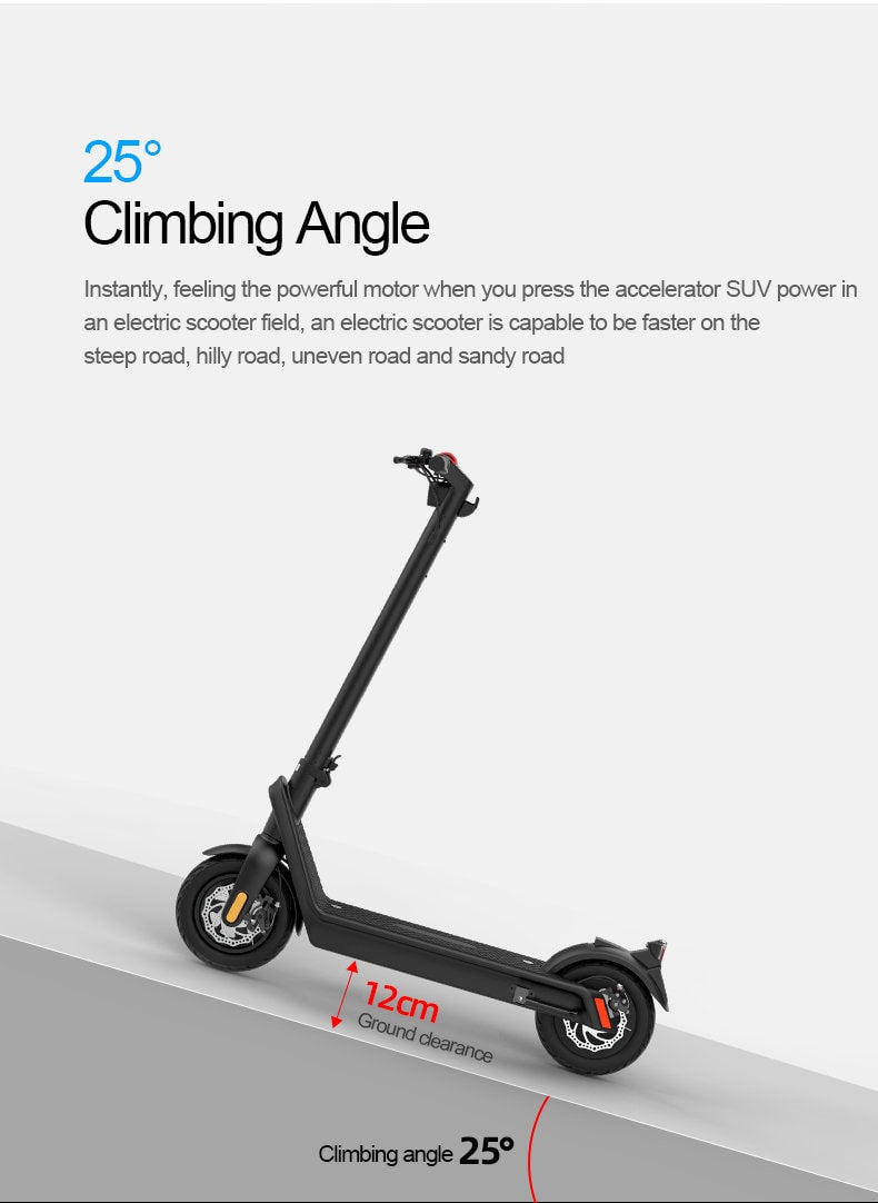 climbing angle scooter 25 degrees