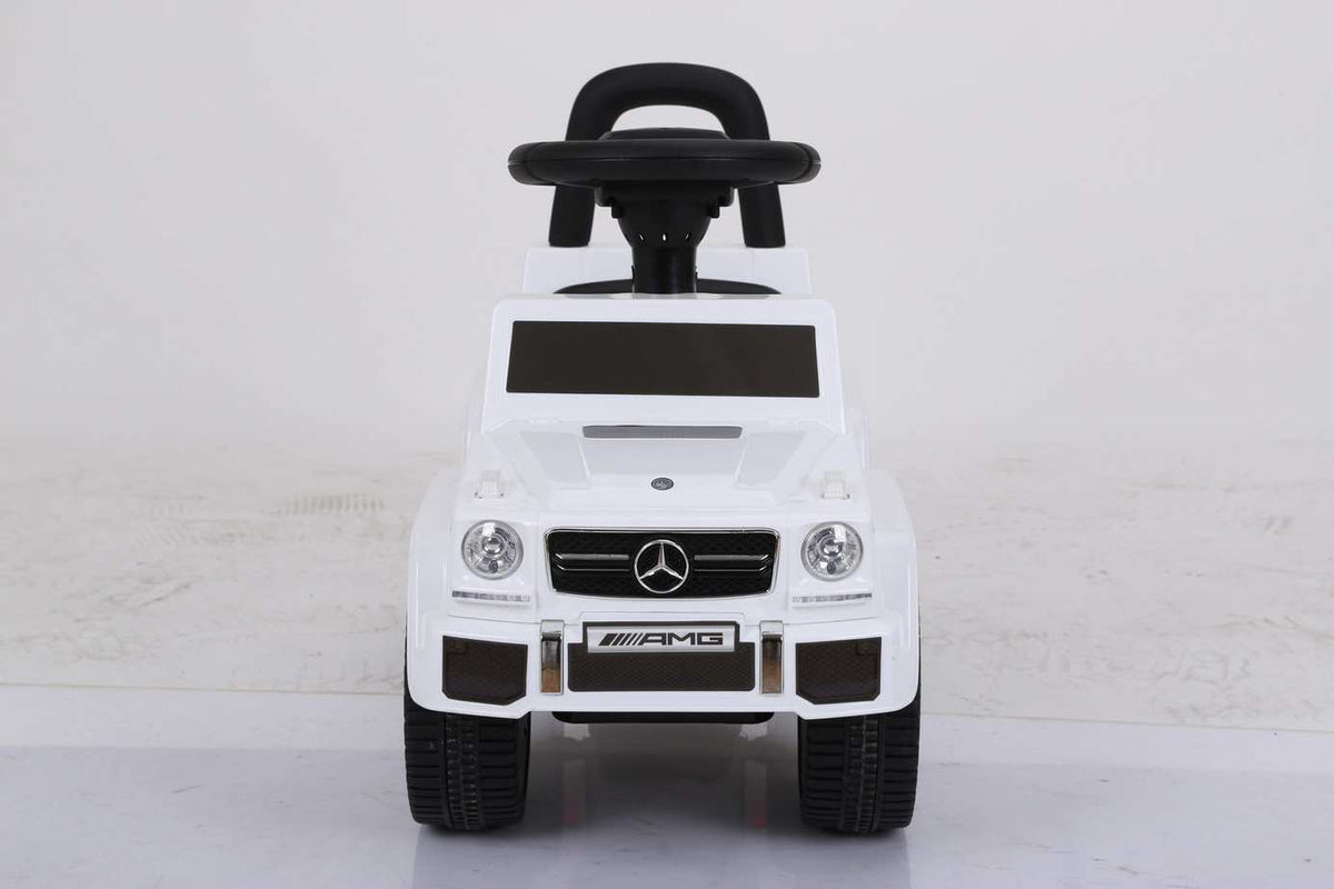 White Licensed Mercedes G63 AMG Foot To Floor Push Along Ride On