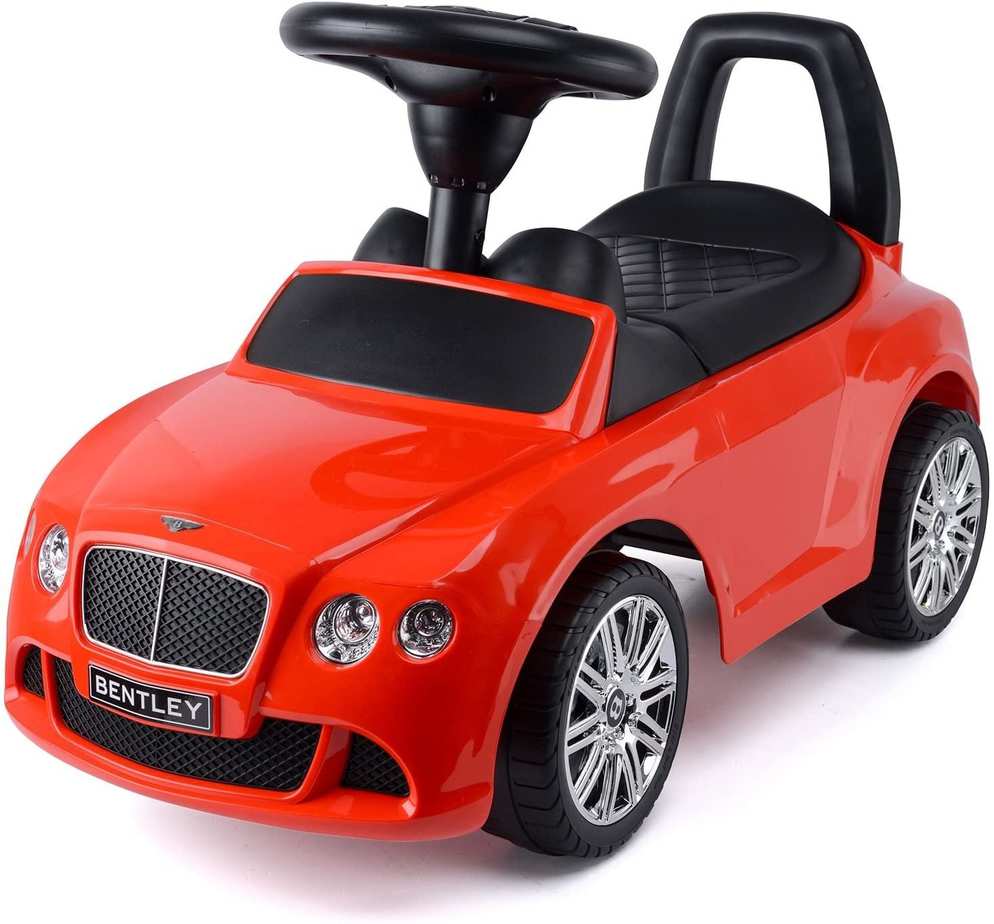 Red Licensed Bentley GT Foot to Floor Push Along Ride on