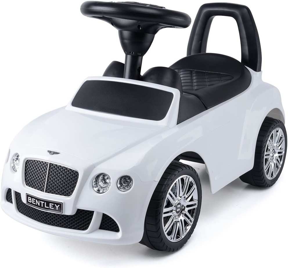 White Licensed Bentley GT Foot to Floor Push Along Ride on