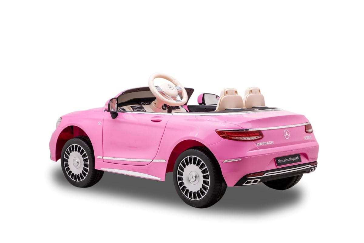 Kids Ride on Pink Mercedes car with rubber wheels leather seat and mp4