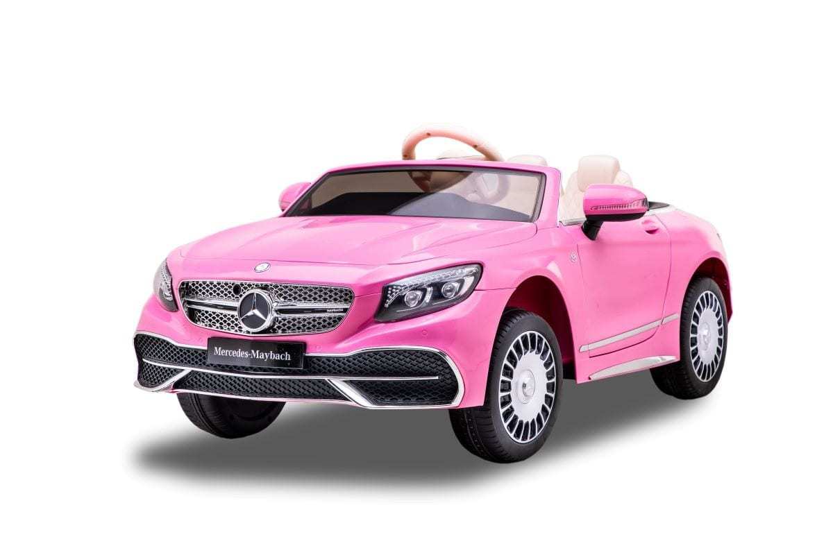 Hot Pink Mercedes kids ride on car with remote