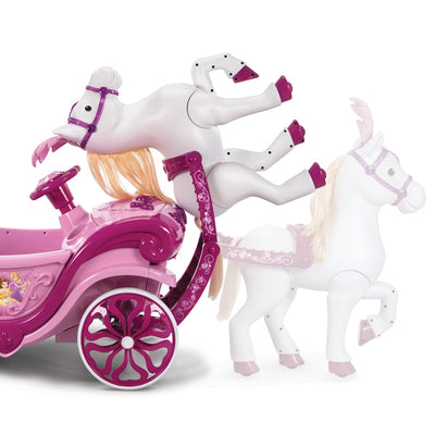 Kids Disney Princess 6v Electric Ride-on Horse & Carriage