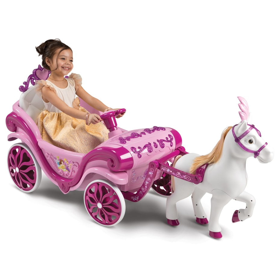 Kids Disney Princess 6v Electric Ride-on Horse & Carriage