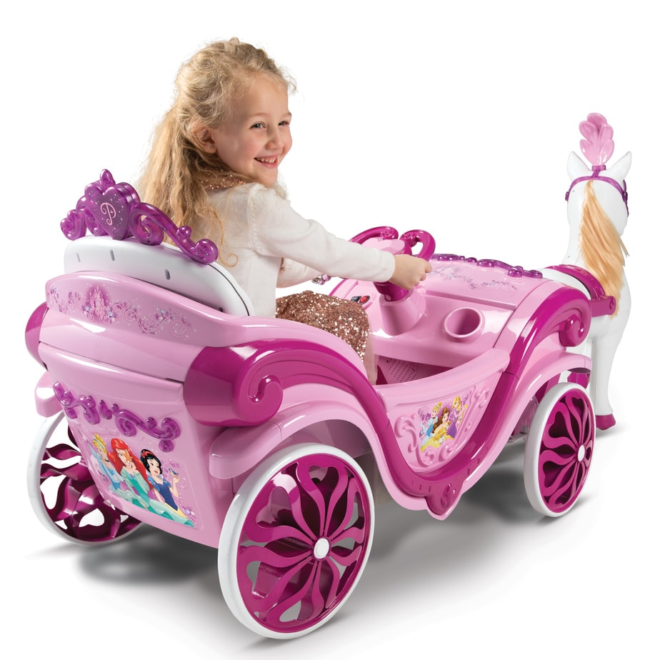 Kids Disney Princess 6v Electric Ride-on Horse & Carriage