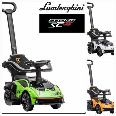 Lamborghini Essenza SCV12 Foot To Floor Ride on Car With Push Handle