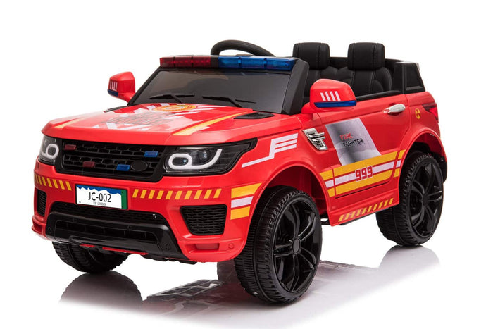 Kids Ride on Fire Truck 12v with Parental Remote Flashing Lights and Siren
