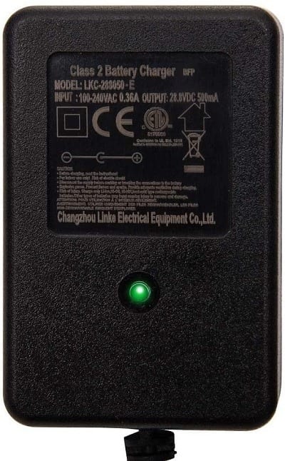 e-scooter ride on mains charger
