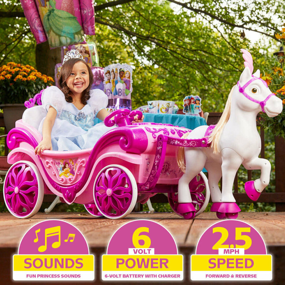 Disney Princess Horse & Carriage Licensed Electric Ride On – Electric ...