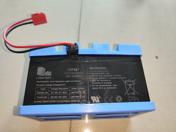 A032 A035 24V7AH battery with blue cover and connector