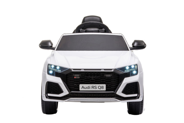 white audi kids rsq8 car with remote