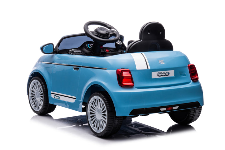 Blue Fiat ride on electric car