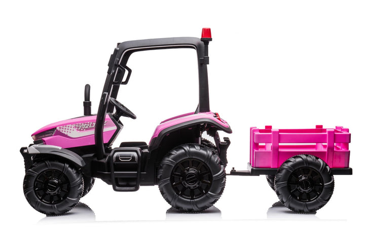 Girls ride on tractor