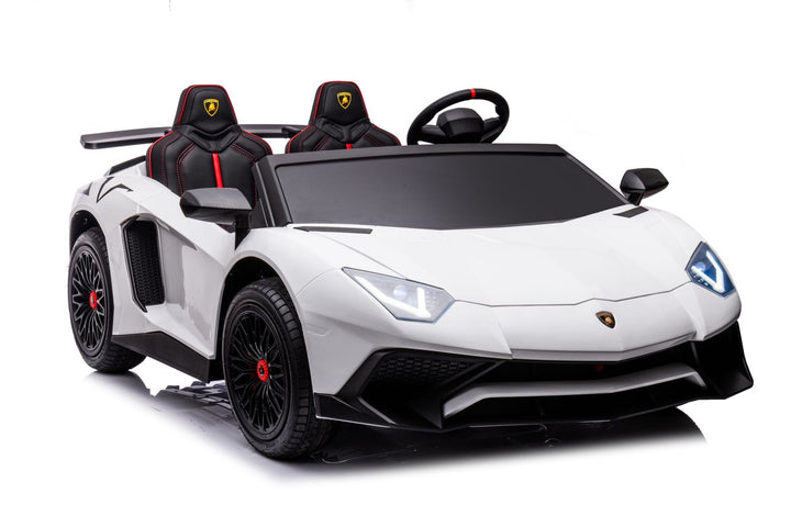 Extra Large 2 Seater White Lamborghini Kids Car