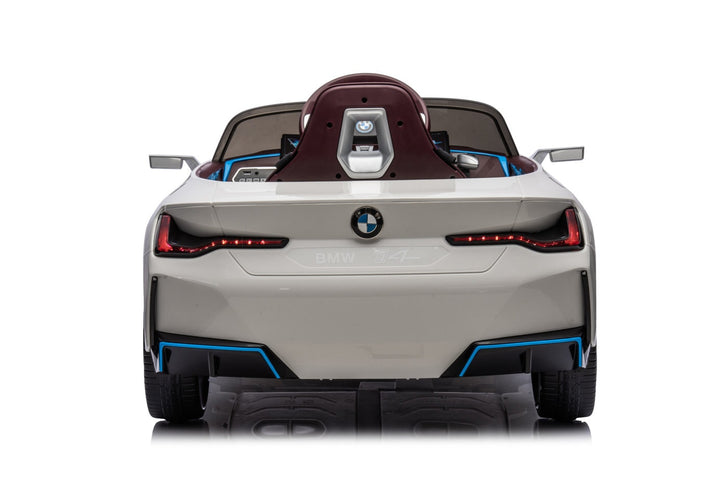 BMW i4 white kids ride on car
