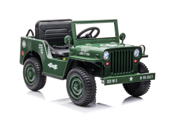 Durable kids Willys Jeep ride-on with parental remote