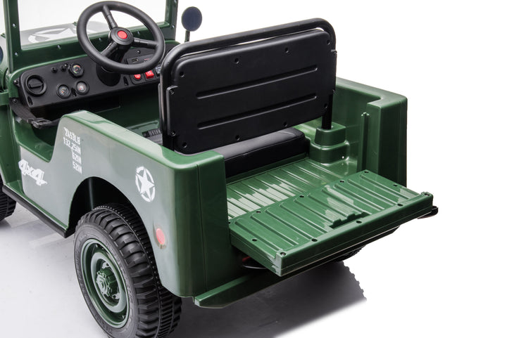 Willys Jeep ride-on car for ages 3-8, robust design