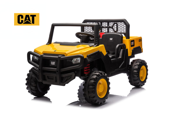 CAT Kids 24V Ride On UTV – Electric 2‑Seater with Tipping Bed, Shovel, MP3 & Remote Control