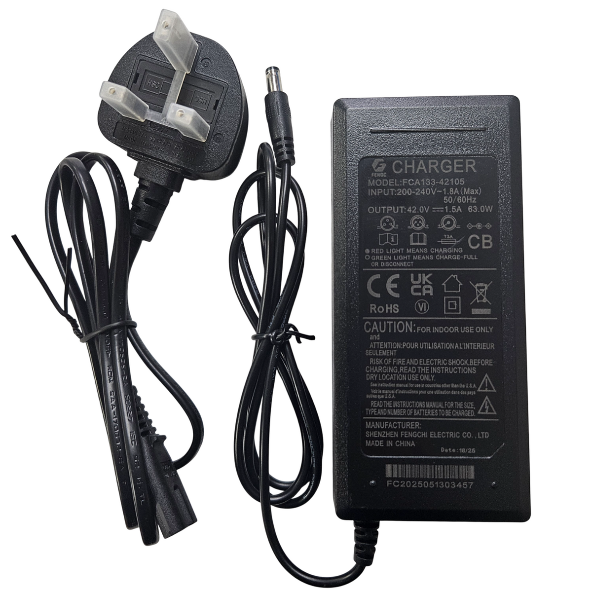 FCA133-42105 42V 1.5A Charger for Neo Outlaw Surge 18" Electric Bike