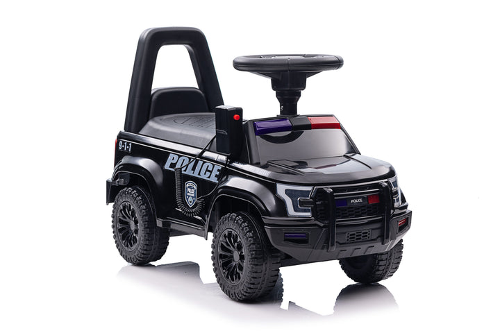 Police play car for toddlers, foot-driven, black