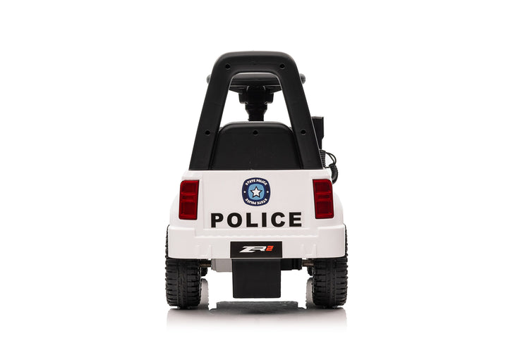 Indoor/outdoor police car toy for toddlers, white