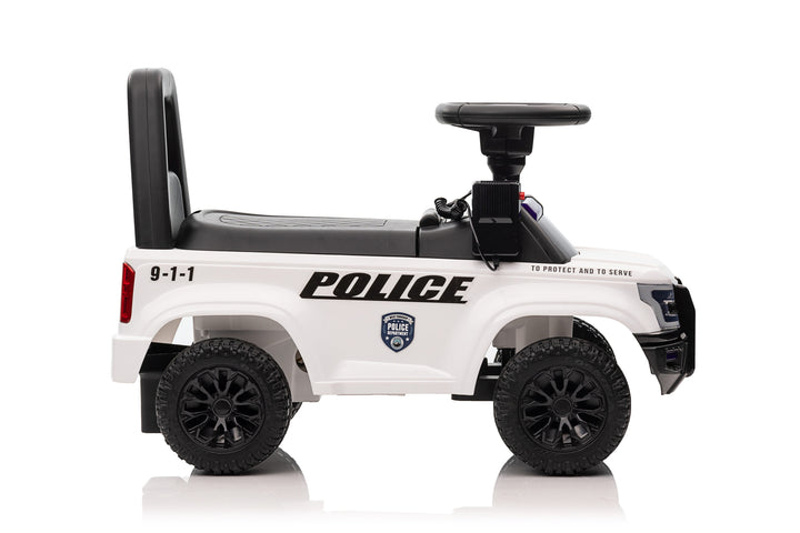 Police play car for toddlers, foot-driven, white
