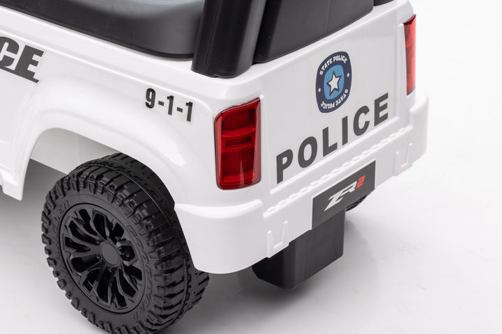 Early learning police vehicle for toddlers, white