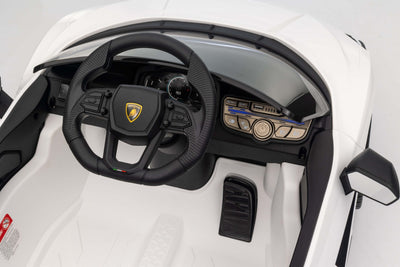 12v Lamborghini kids car with music player in white
