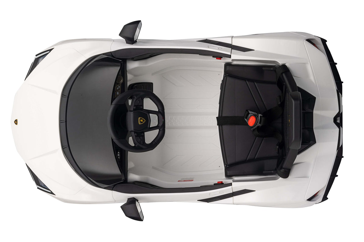 Kids white Lamborghini Ruevelto electric car