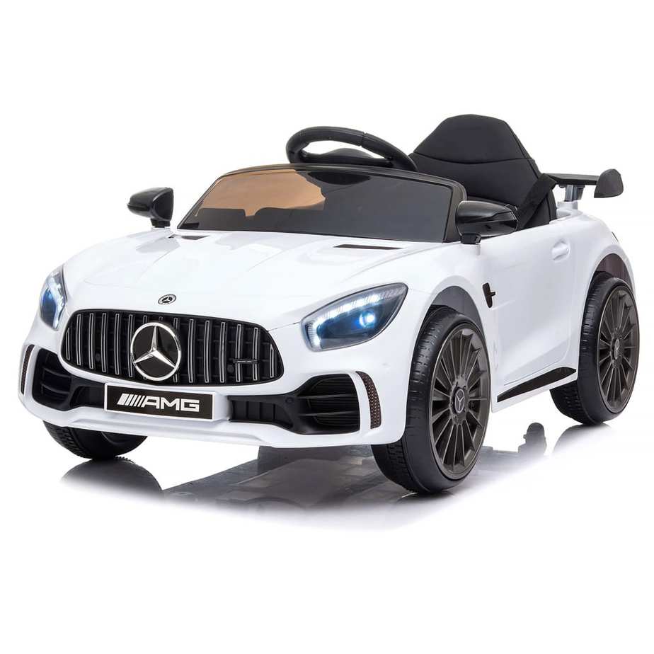Mercedes GT R AMG 12v in White Electric Ride On Car – Electric