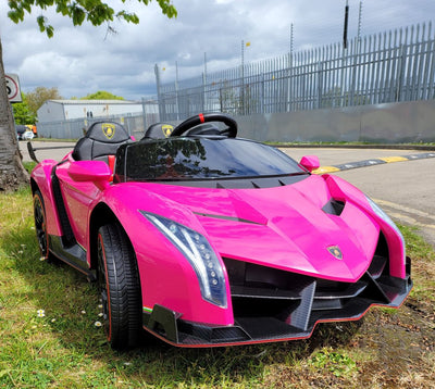 pink lamborghini kids car 2 seater 24v