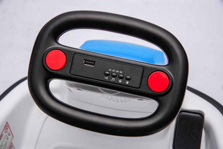 Blue go kart steering