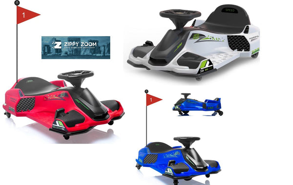 Zippy Zoom Driftster 24V Kids Ride on Drift Kart – Electric Ride