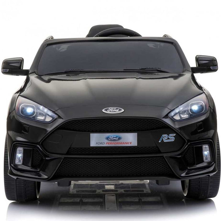 Black 12v Ford Focus RS kids ride on car with parental remote control