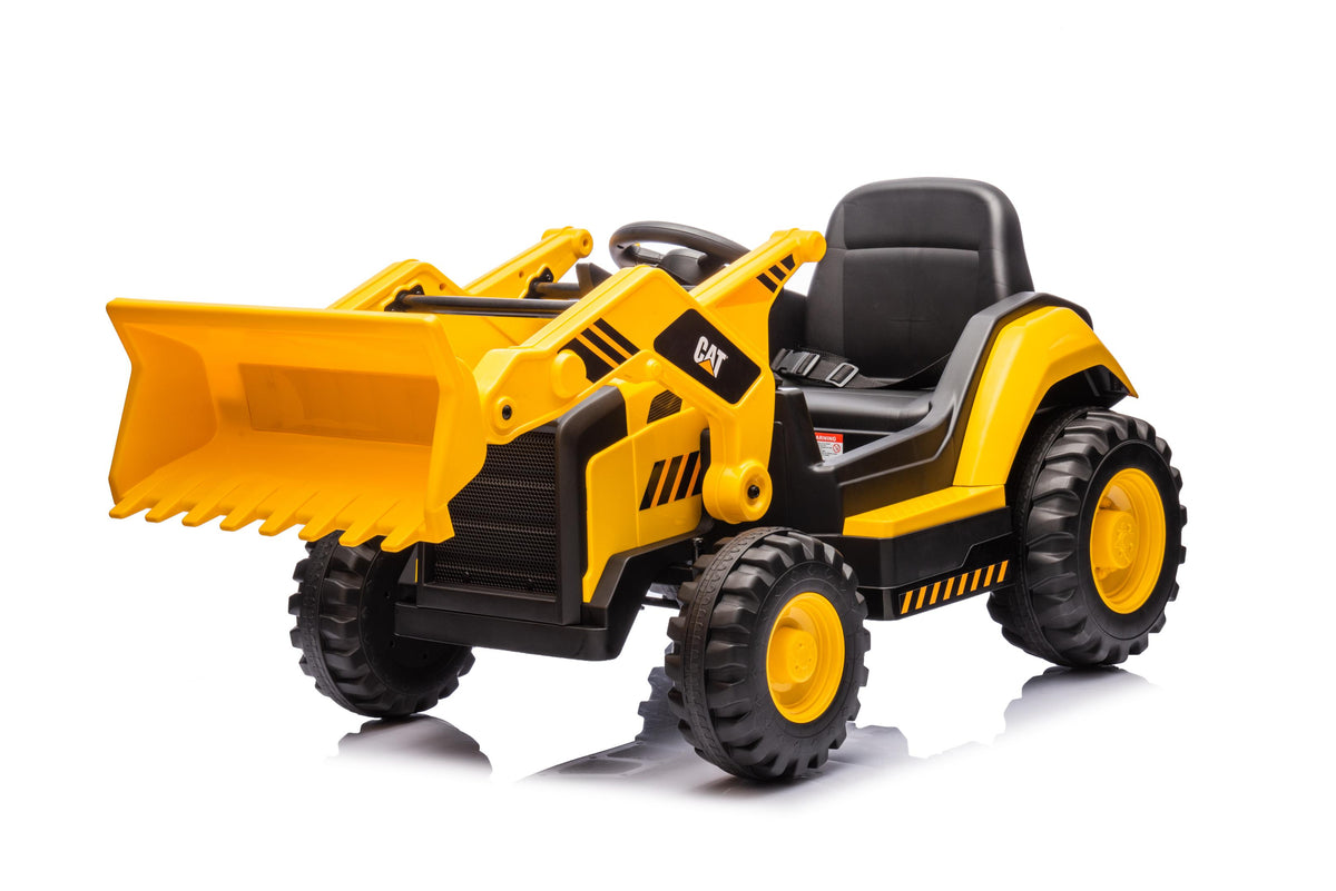 Caterpillar CAT Kids Electric Front Loader Tractor – 12V Ride On with Bucket, MP3 & Parental Remote
