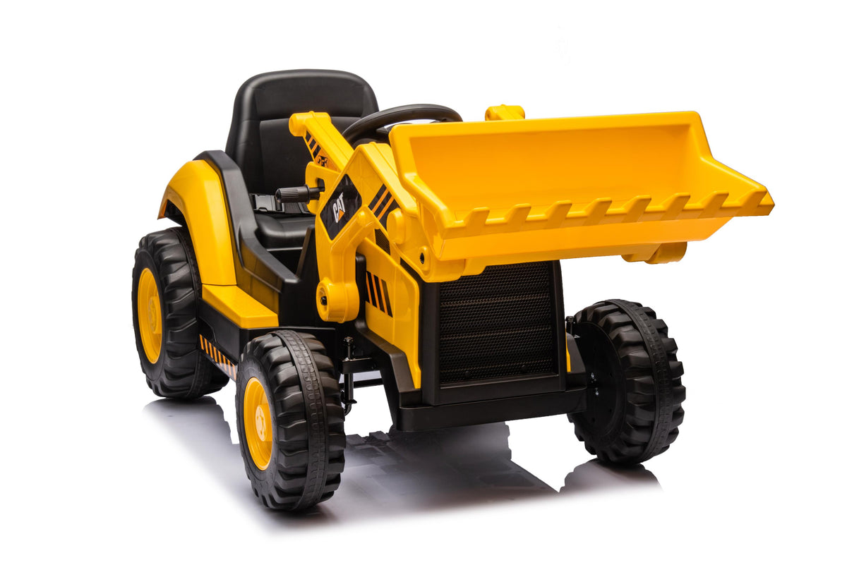 Caterpillar CAT Kids Electric Front Loader Tractor – 12V Ride On with Bucket, MP3 & Parental Remote