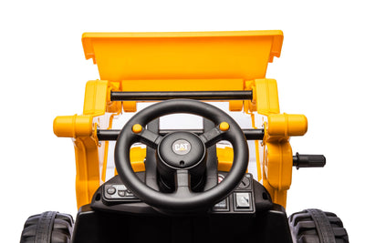 Caterpillar CAT Kids Electric Front Loader Tractor – 12V Ride On with Bucket, MP3 & Parental Remote