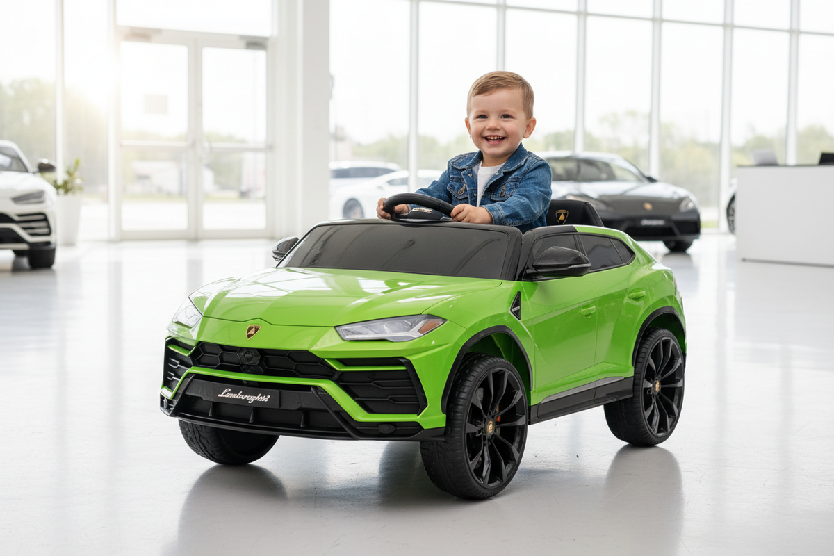Child in Green Lamborghini Urus