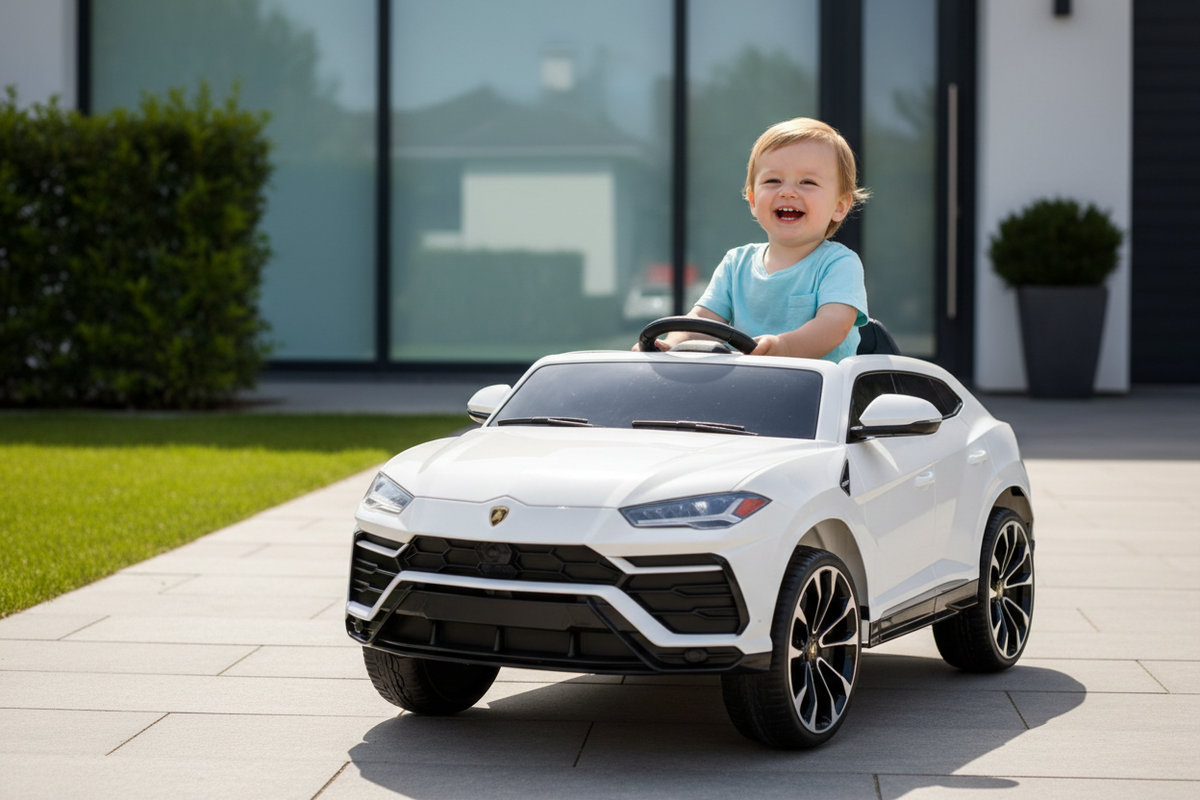 Child in White Lamborghini Urus