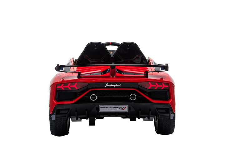 12v Ride On Electric Red Lamborghini Aventador SVJ Car with Parental Remote Control +Leather Seat & Rubber Wheels-1500