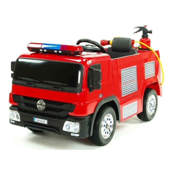 Kids 12v Electric Ride-on Fire Engine with Parental Remote - SX1818