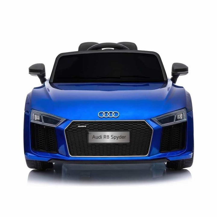 12v Blue audi r8 spyder ride on car front led lights
