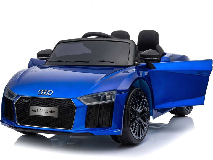 12v Blue audi r8 spyder ride on car opening doors