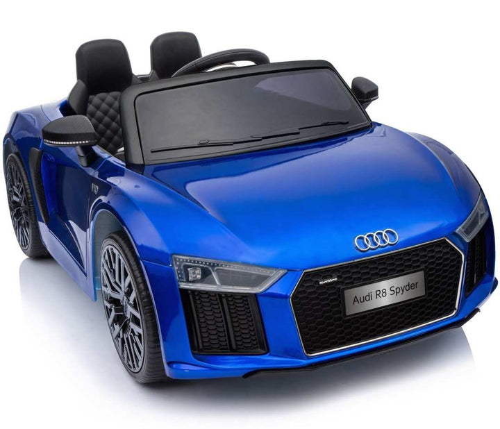 12v Blue audi r8 spyder ride on car with parental remote control
