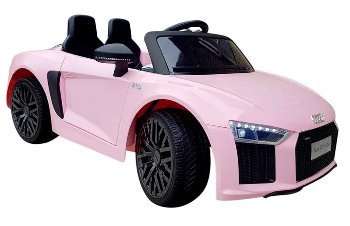 12v Blue audi r8 spyder ride on car side view