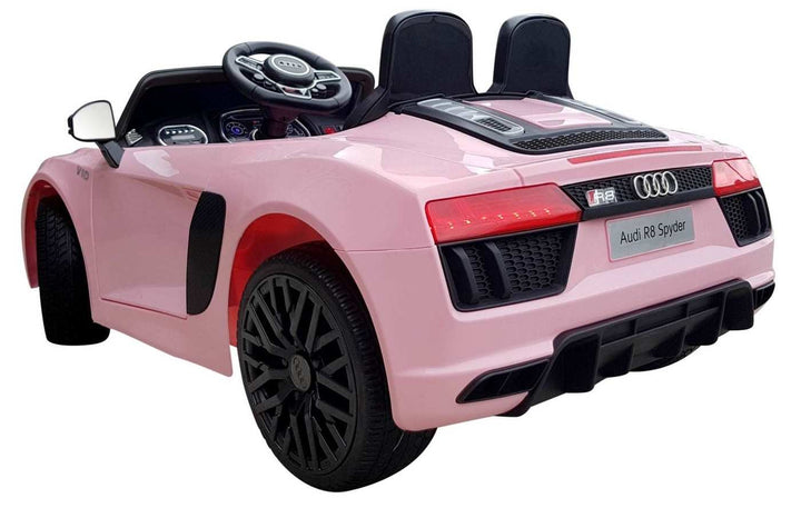 12v Blue audi r8 spyder ride on car with rear led lights