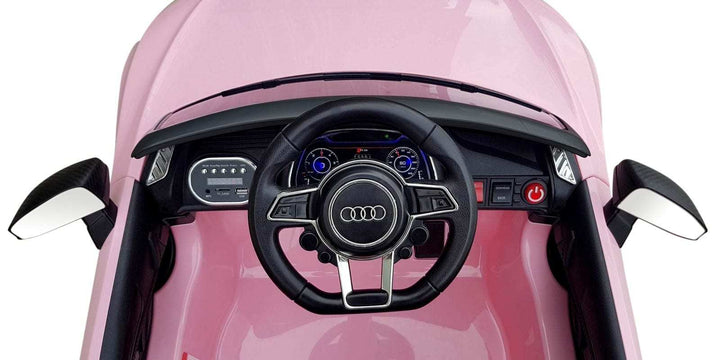 12v Blue audi r8 spyder ride on car interior