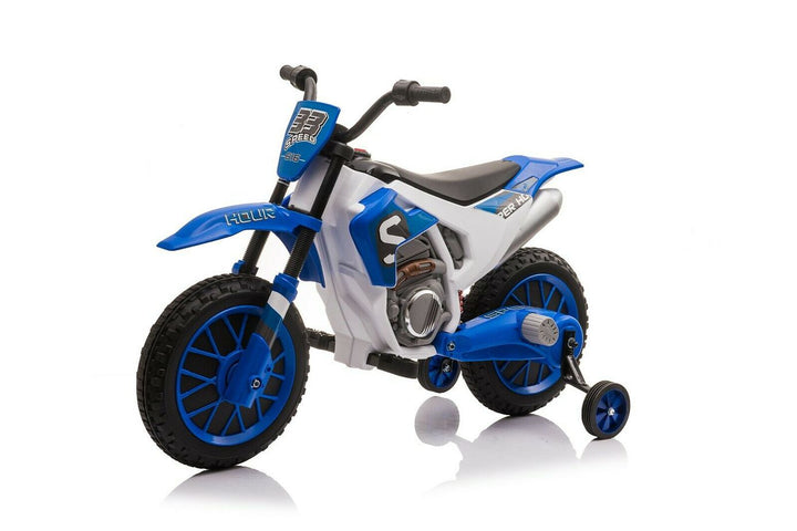 kids 12v electric motorbike in blue